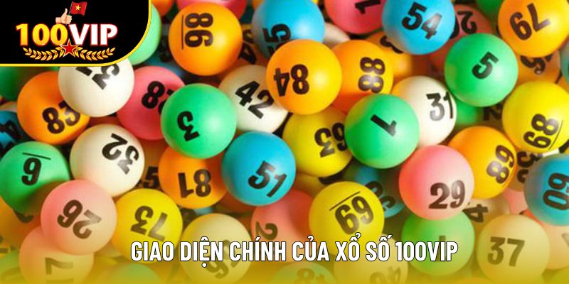 Giao diện chính của xổ số 100VIP